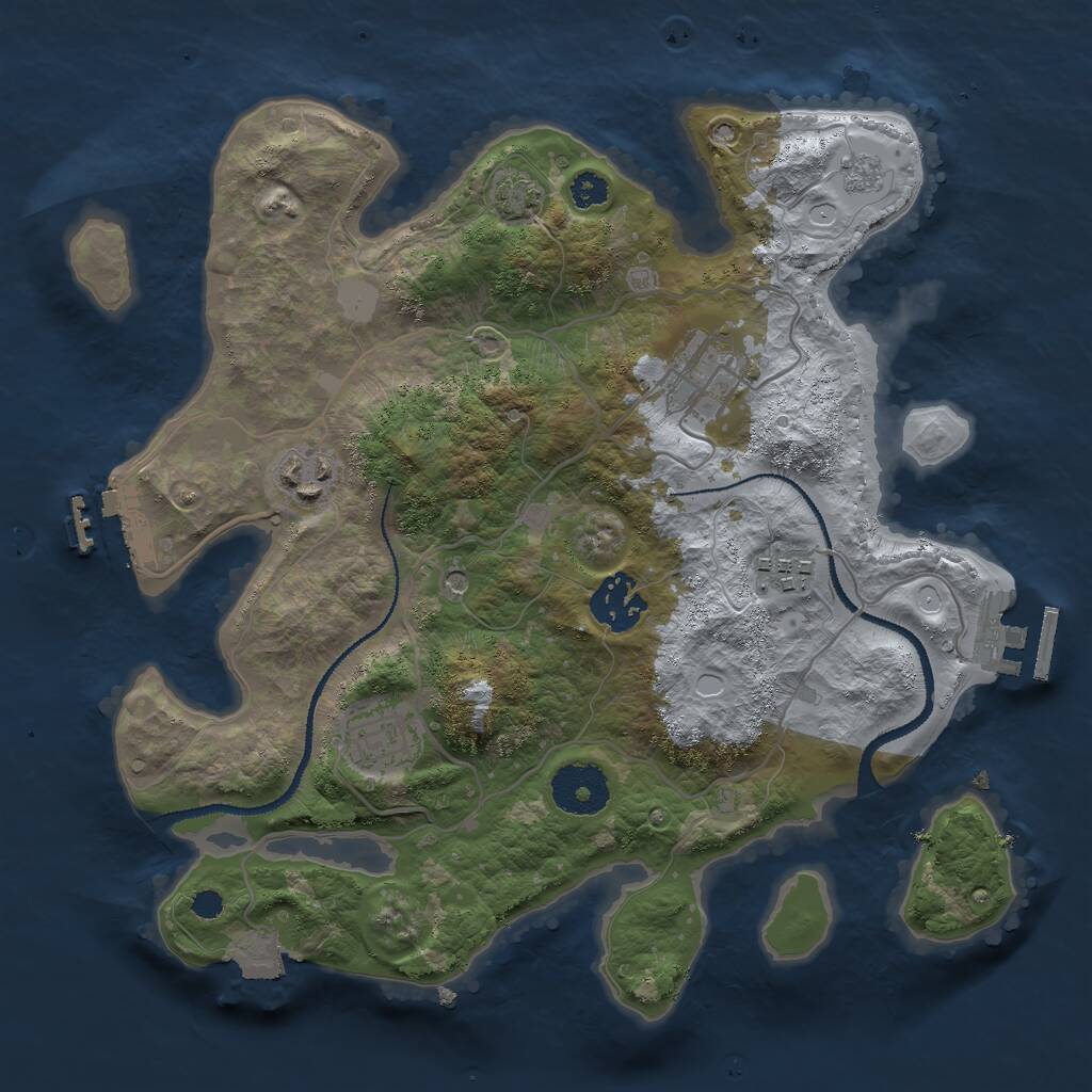 Rust Map: Procedural Map, Size: 3000, Seed: 1326, 11 Monuments