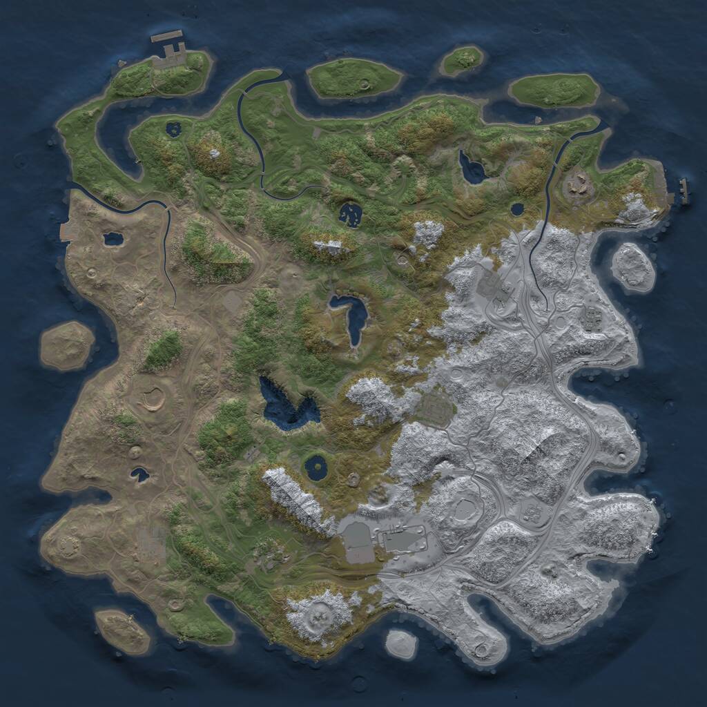 Rust Map: Procedural Map, Size: 4500, Seed: 767117228, 15 Monuments
