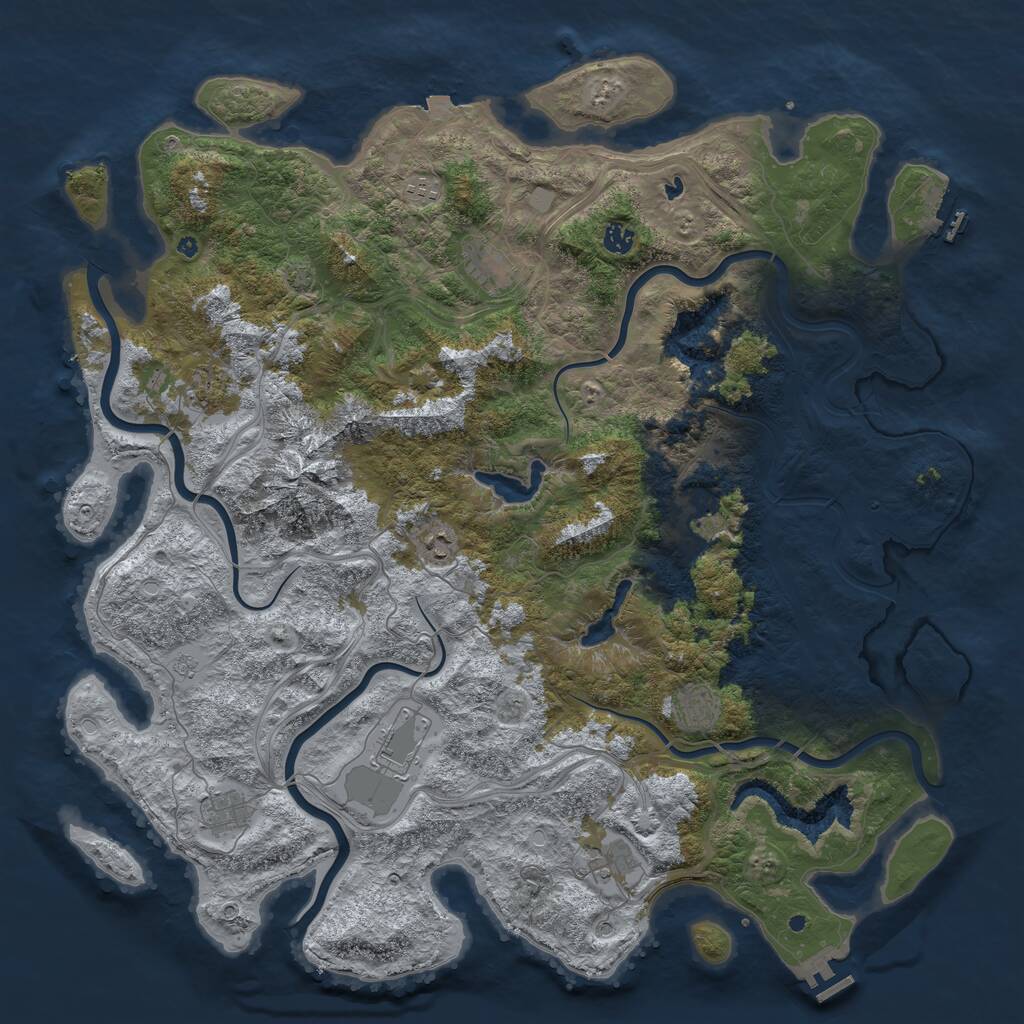 Rust Map: Procedural Map, Size: 5000, Seed: 157447592, 16 Monuments