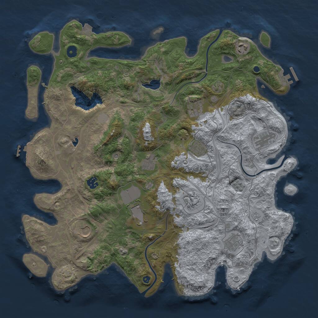 Rust Map: Procedural Map, Size: 4250, Seed: 1994293095, 17 Monuments
