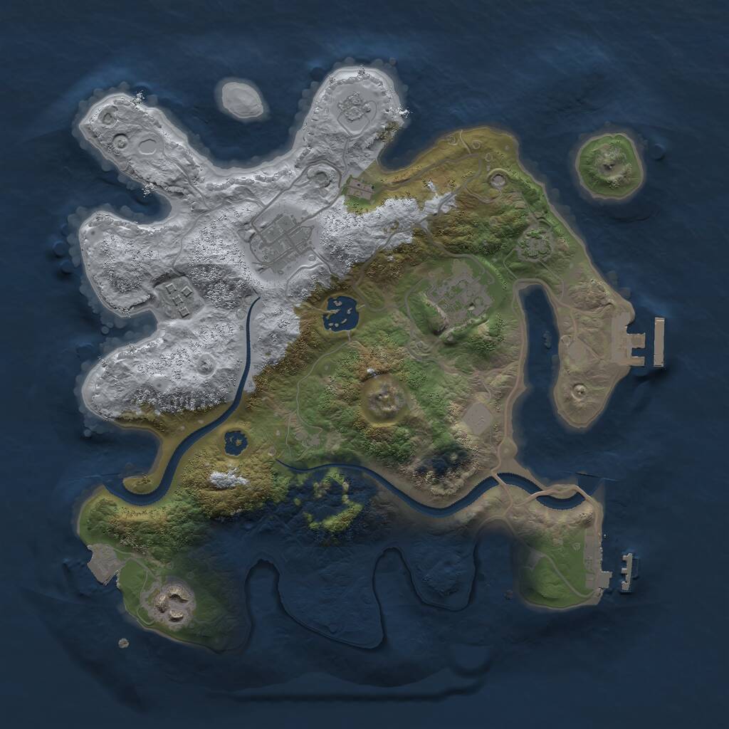 Rust Map: Procedural Map, Size: 3000, Seed: 512054926, 10 Monuments