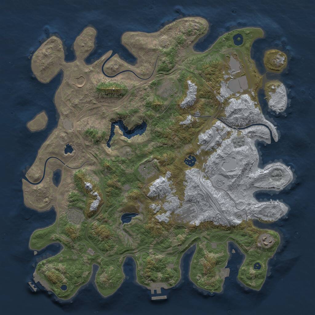 Rust Map: Procedural Map, Size: 4250, Seed: 810185929, 15 Monuments