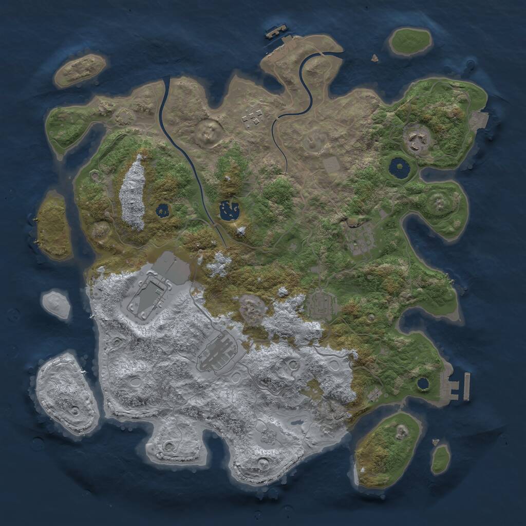 Rust Map: Procedural Map, Size: 3800, Seed: 1337123, 13 Monuments