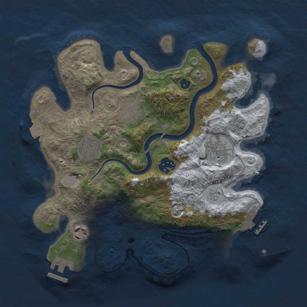Rust Map: Procedural Map, Size: 3000, Seed: 1229672852, 12 Monuments