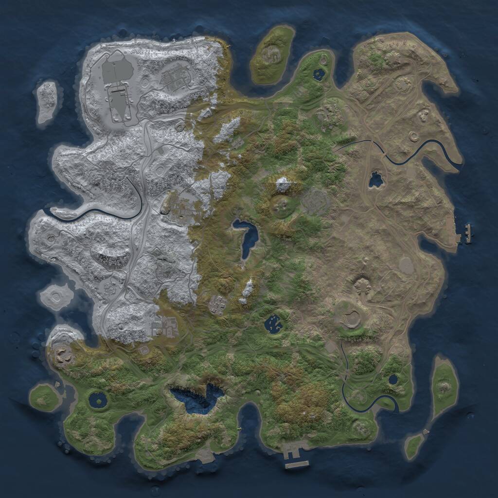 Rust Map: Procedural Map, Size: 4250, Seed: 26215010, 16 Monuments