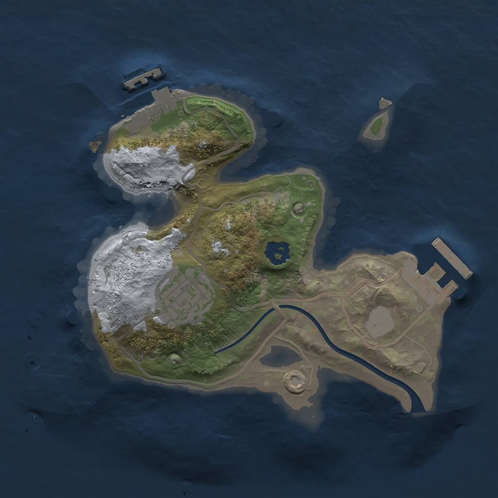 Rust Map: Procedural Map, Size: 2000, Seed: 1095905908, 4 Monuments