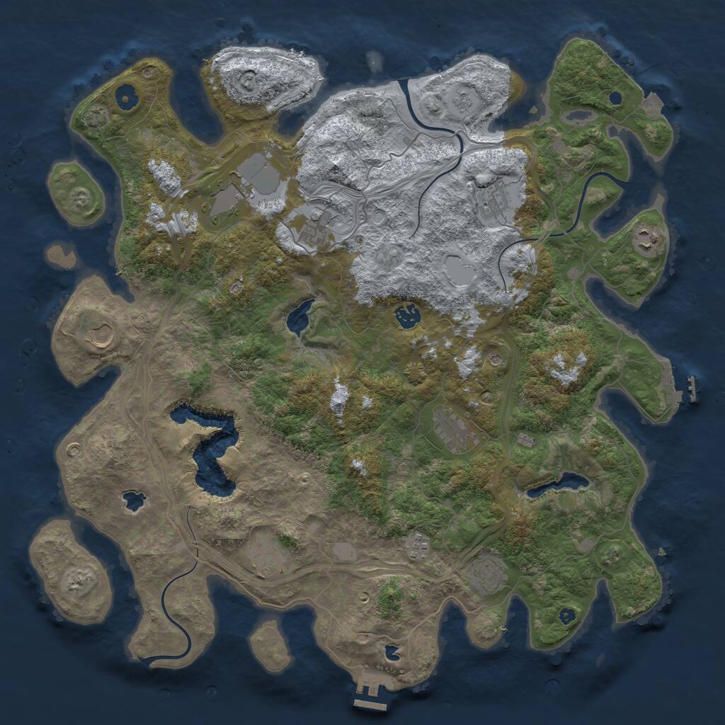 Rust Map: Procedural Map, Size: 4500, Seed: 2121127139, 16 Monuments