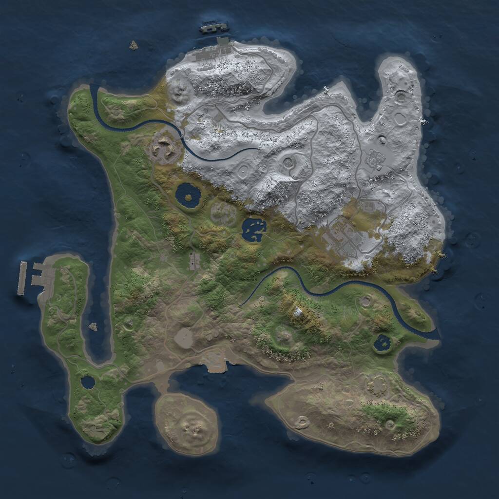 Rust Map: Procedural Map, Size: 3000, Seed: 978453823, 9 Monuments