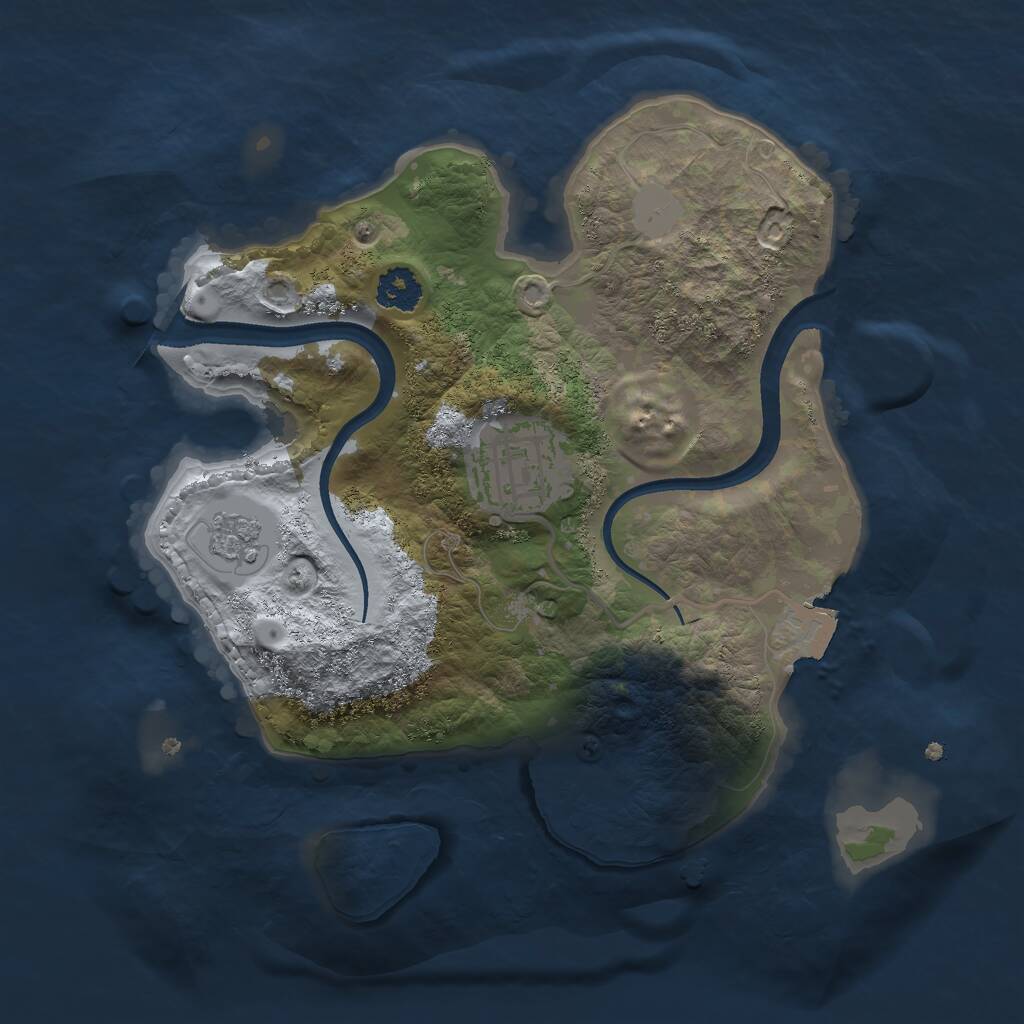Rust Map: Procedural Map, Size: 2303, Seed: 2303, 3 Monuments