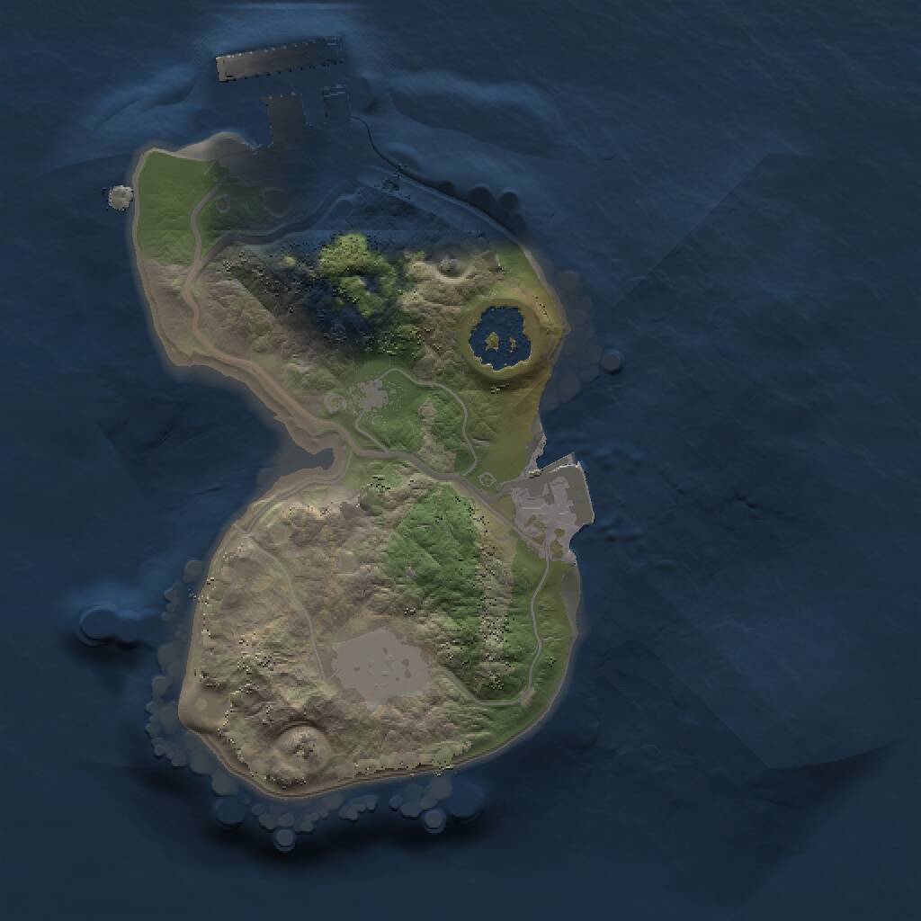 Rust Map: Procedural Map, Size: 1500, Seed: 123654789, 2 Monuments