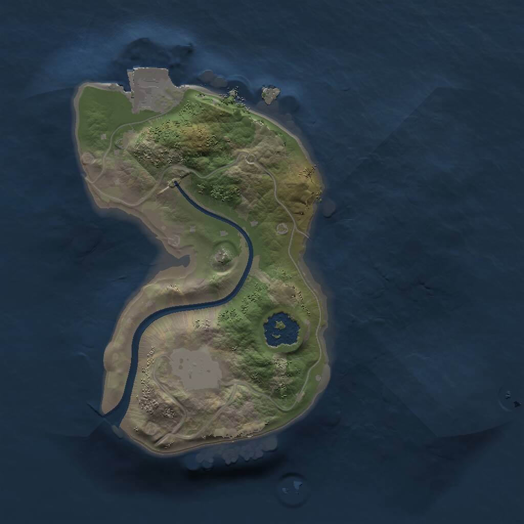 Rust Map: Procedural Map, Size: 1500, Seed: 123654789, 1 Monuments