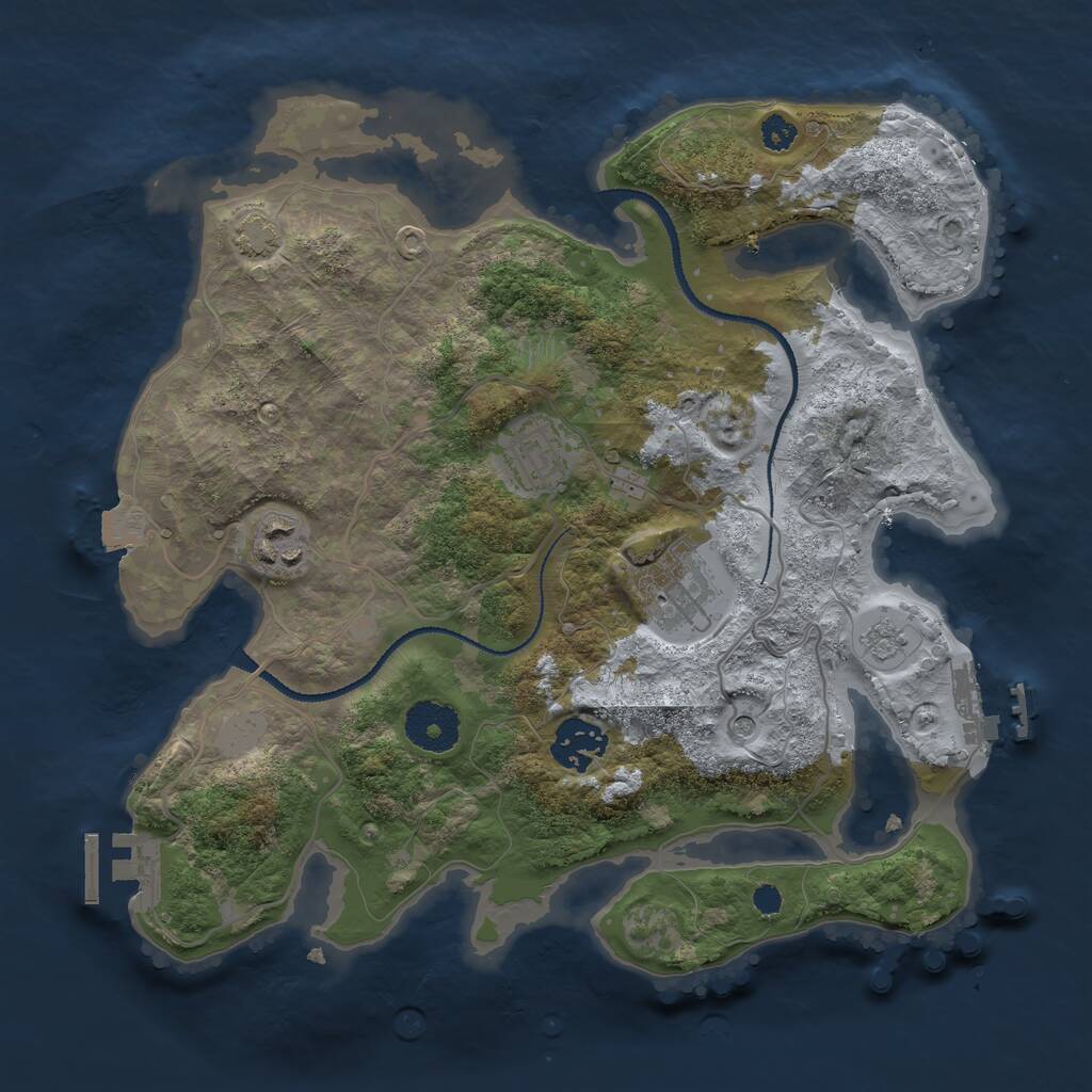 Rust Map: Procedural Map, Size: 3100, Seed: 1508414353, 10 Monuments