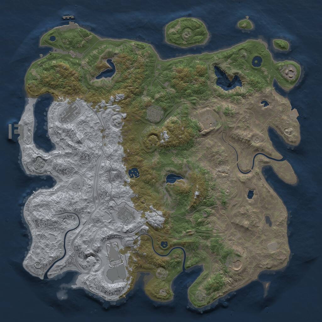 Rust Map: Procedural Map, Size: 4500, Seed: 11914, 15 Monuments