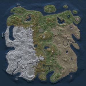 Thumbnail Rust Map: Procedural Map, Size: 4500, Seed: 11914, 15 Monuments