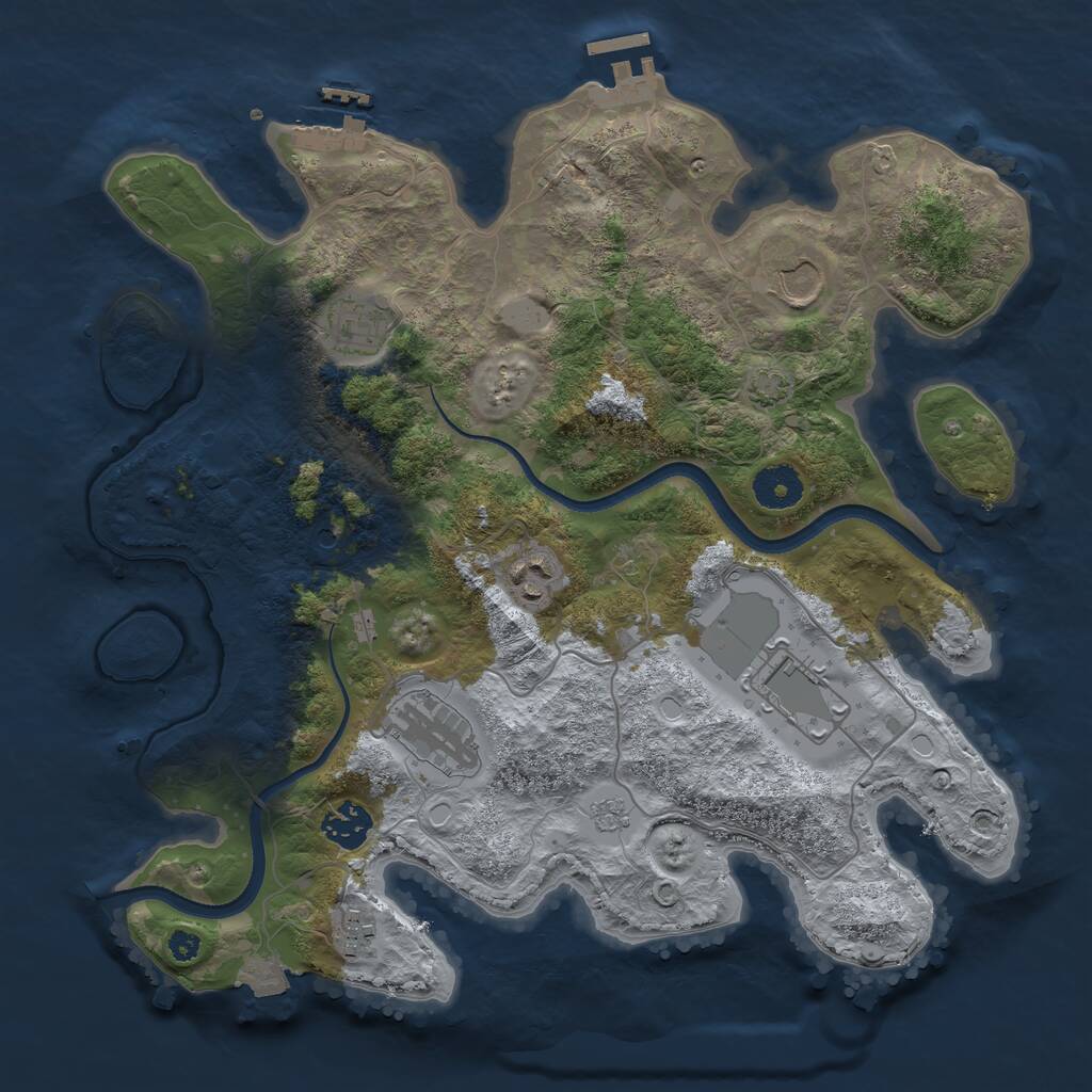Rust Map: Procedural Map, Size: 3501, Seed: 1526468581, 13 Monuments