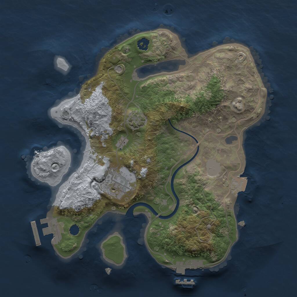 Rust Map: Procedural Map, Size: 2400, Seed: 200, 5 Monuments