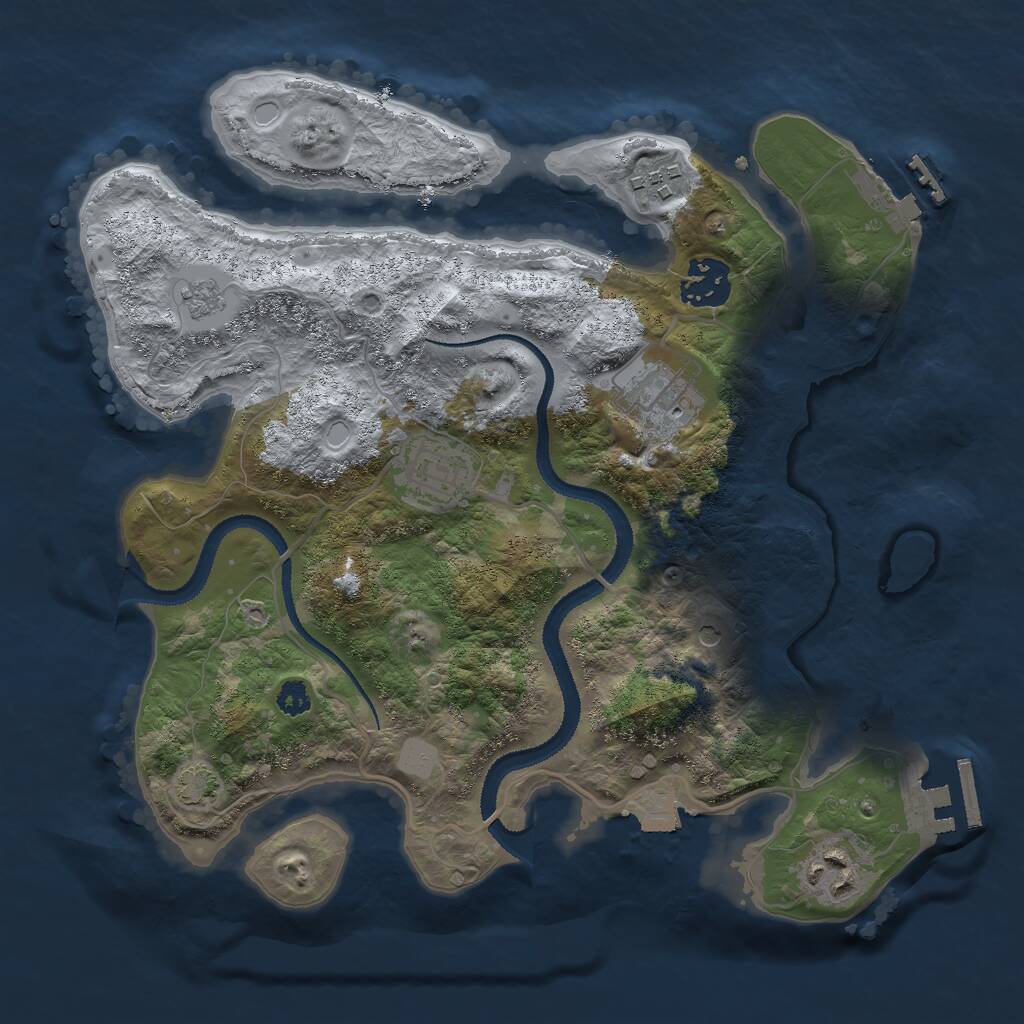 Rust Map: Procedural Map, Size: 3000, Seed: 308357150, 11 Monuments