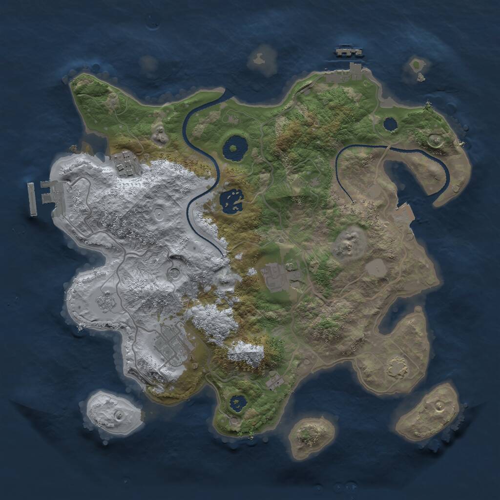 Rust Map: Procedural Map, Size: 3000, Seed: 66653117, 10 Monuments