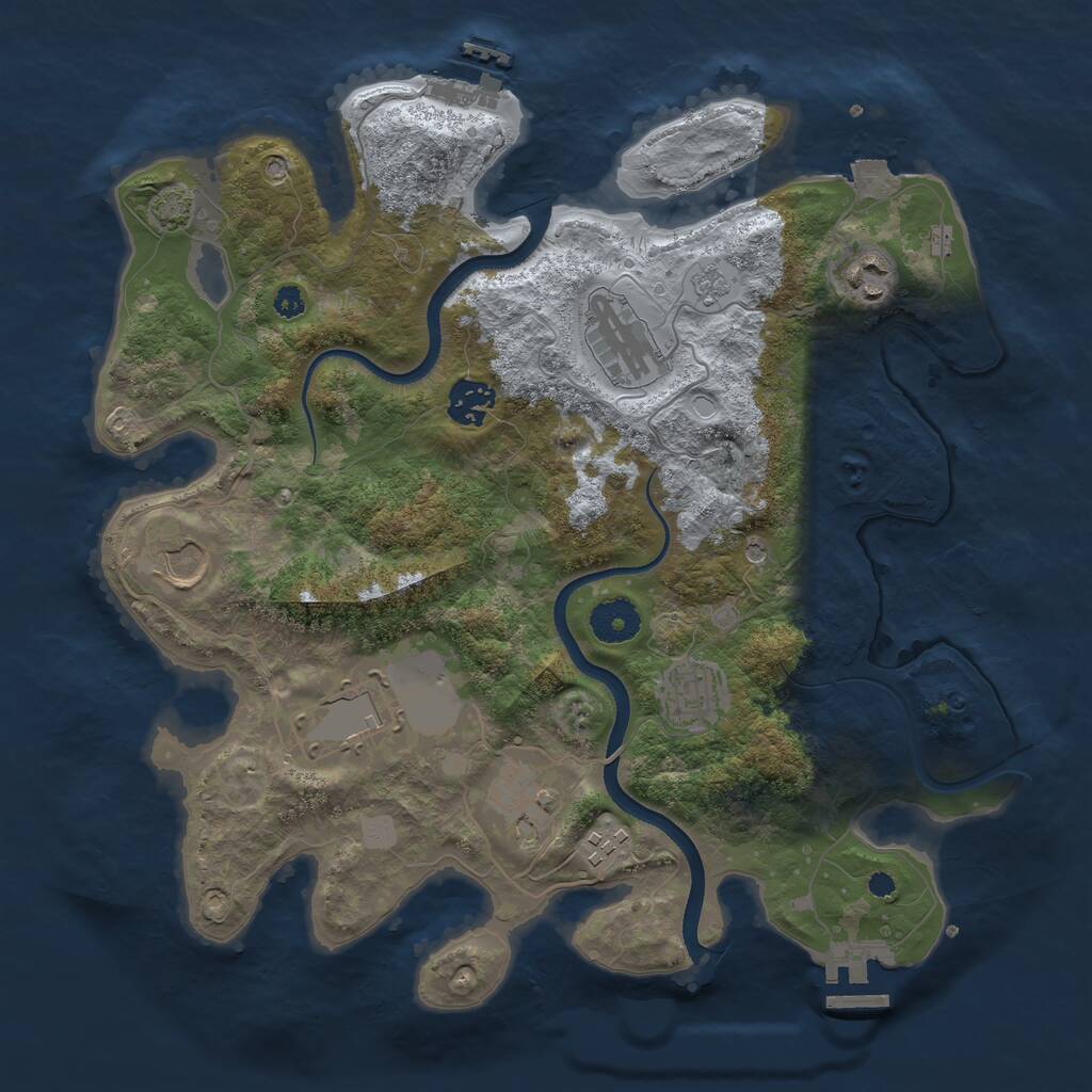 Rust Map: Procedural Map, Size: 3500, Seed: 6241, 14 Monuments