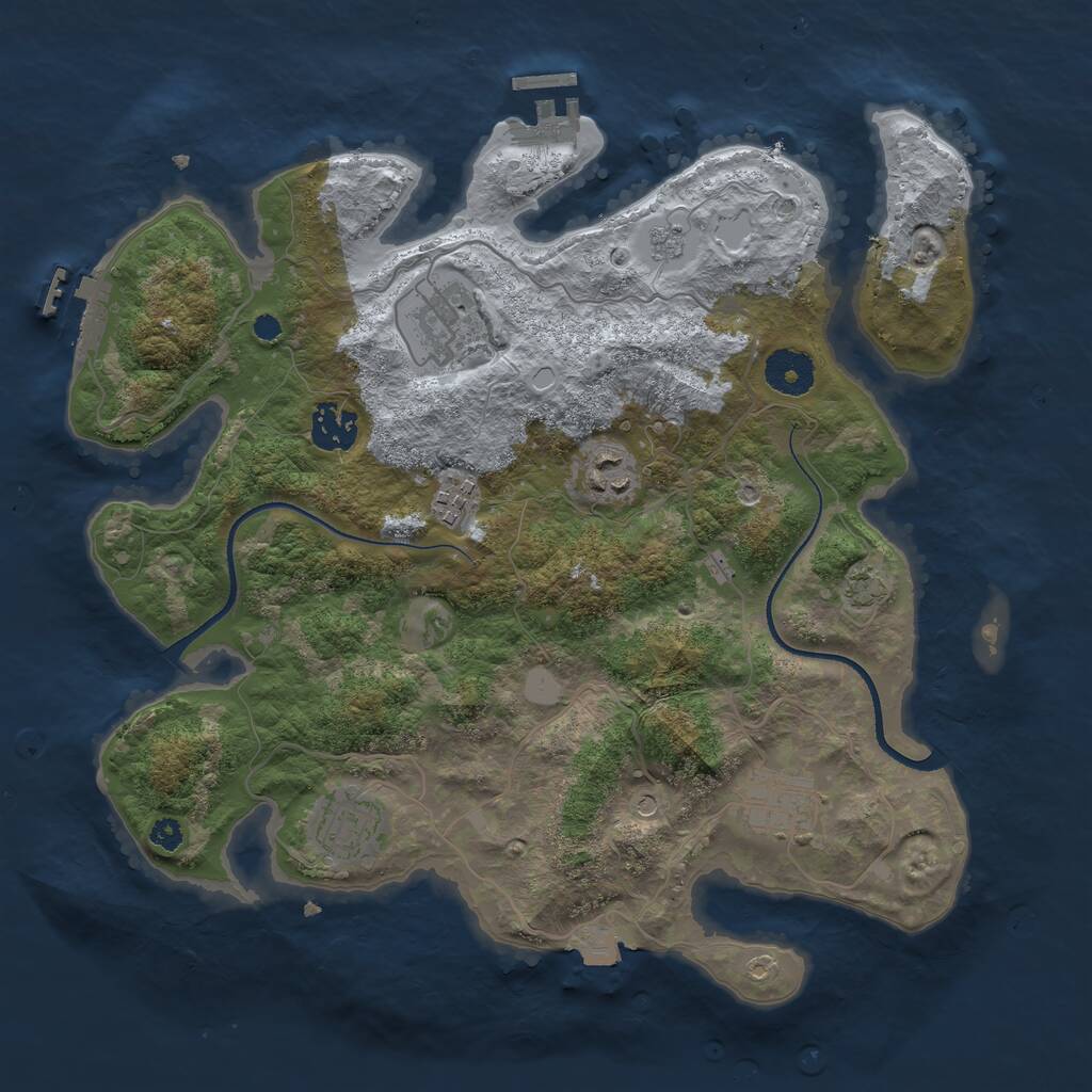 Rust Map: Procedural Map, Size: 3400, Seed: 4500, 12 Monuments