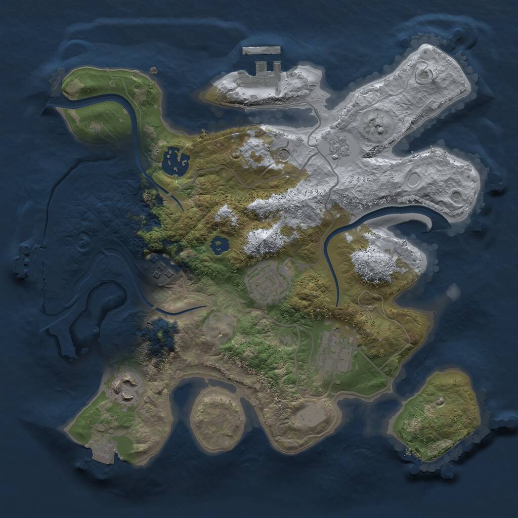 Rust Map: Procedural Map, Size: 2750, Seed: 1966519648, 10 Monuments