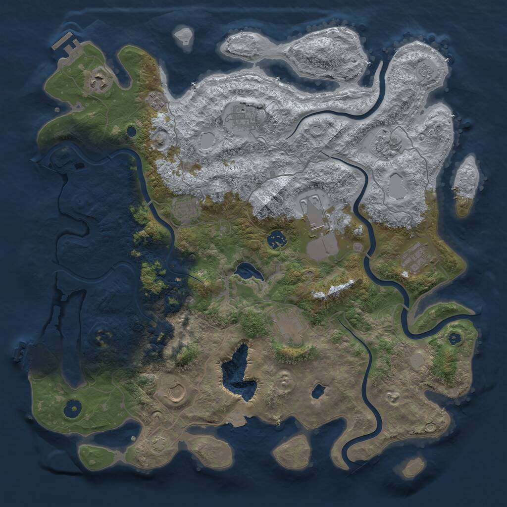 Rust Map: Procedural Map, Size: 4200, Seed: 533395456, 16 Monuments