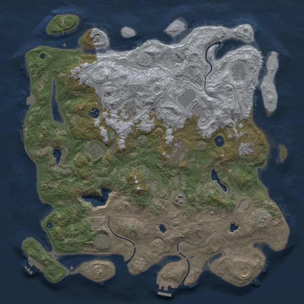 Rust Map: Procedural Map, Size: 4500, Seed: 1472656595, 17 Monuments