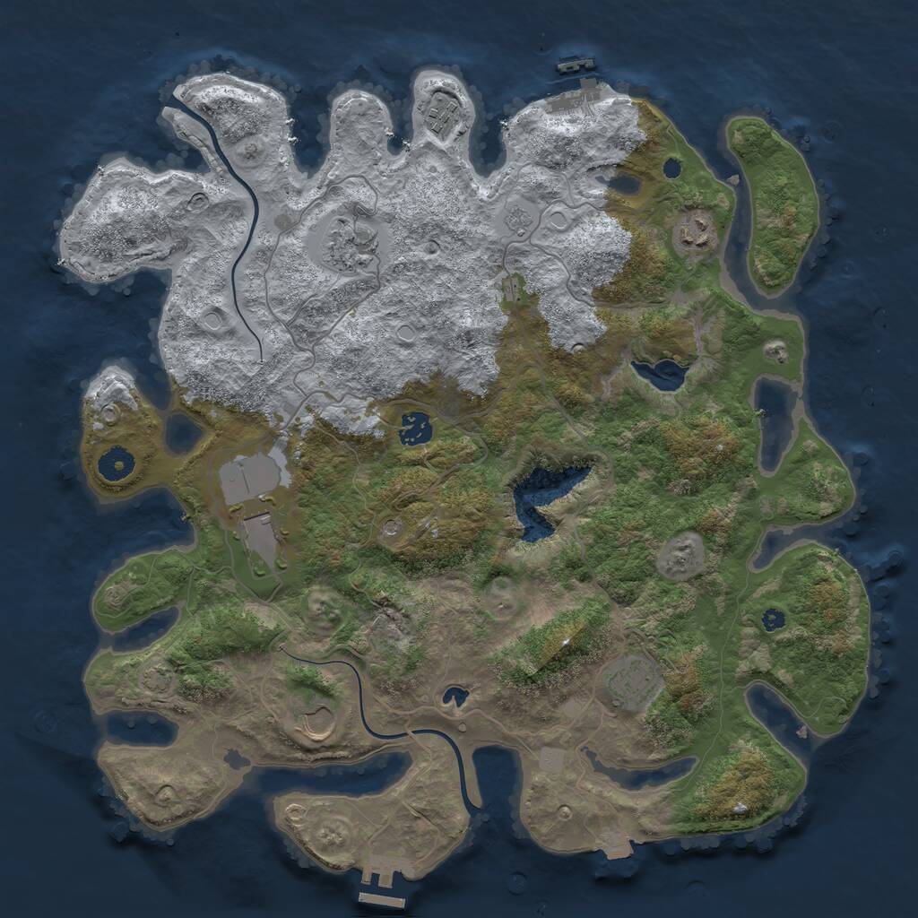 Rust Map: Procedural Map, Size: 4000, Seed: 2022526191, 13 Monuments