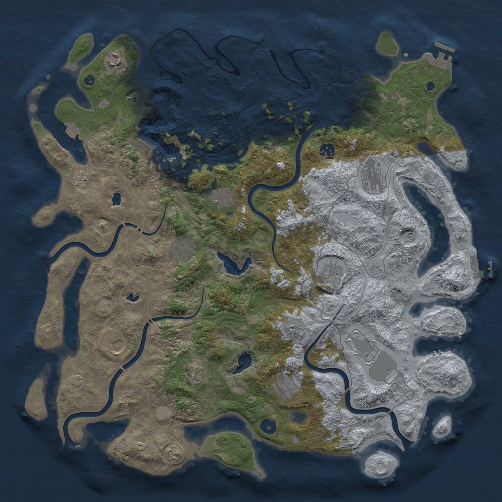 Rust Map: Procedural Map, Size: 4750, Seed: 1808708440, 17 Monuments