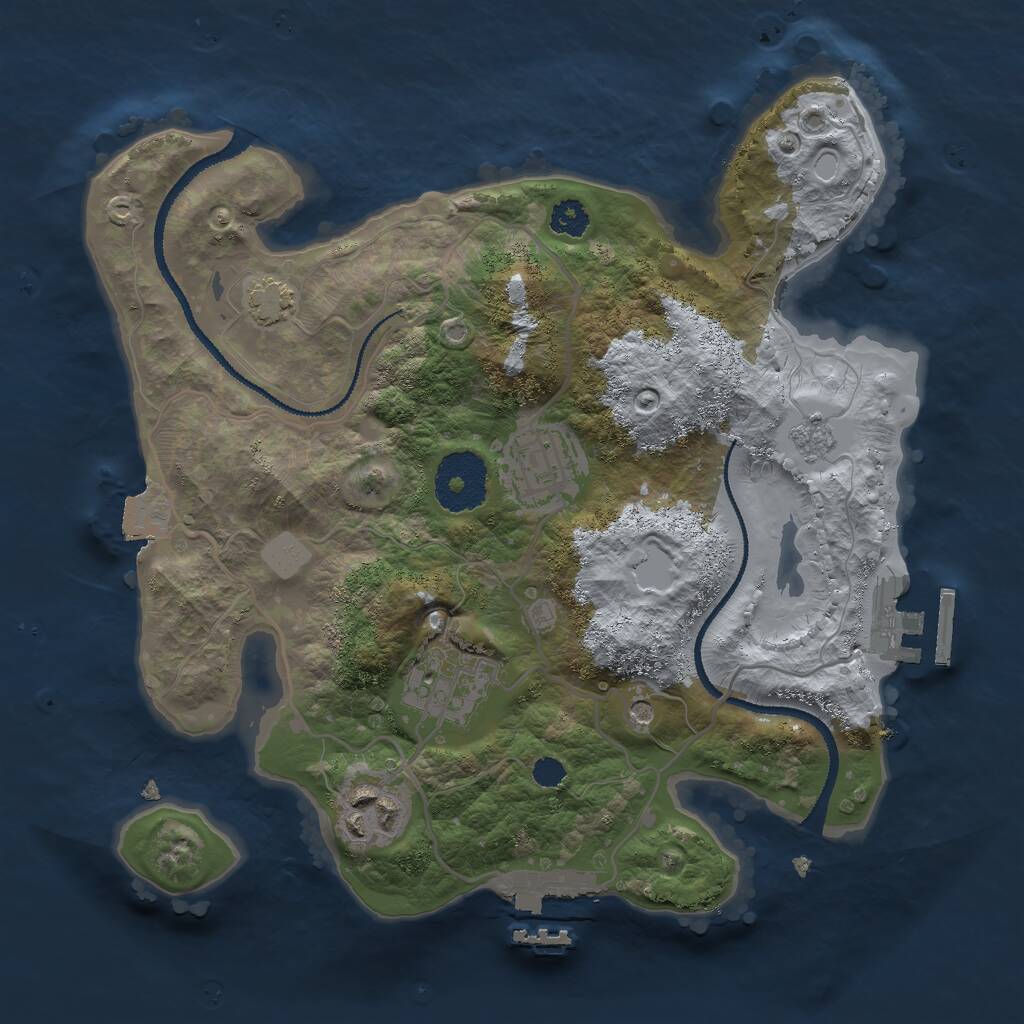 Rust Map: Procedural Map, Size: 2700, Seed: 1658250533, 9 Monuments