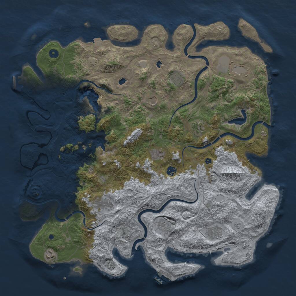 Rust Map: Procedural Map, Size: 4750, Seed: 1835240972, 17 Monuments