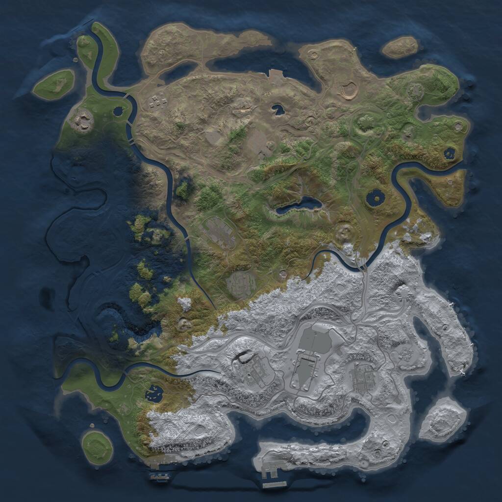 Rust Map: Procedural Map, Size: 4250, Seed: 477525344, 16 Monuments