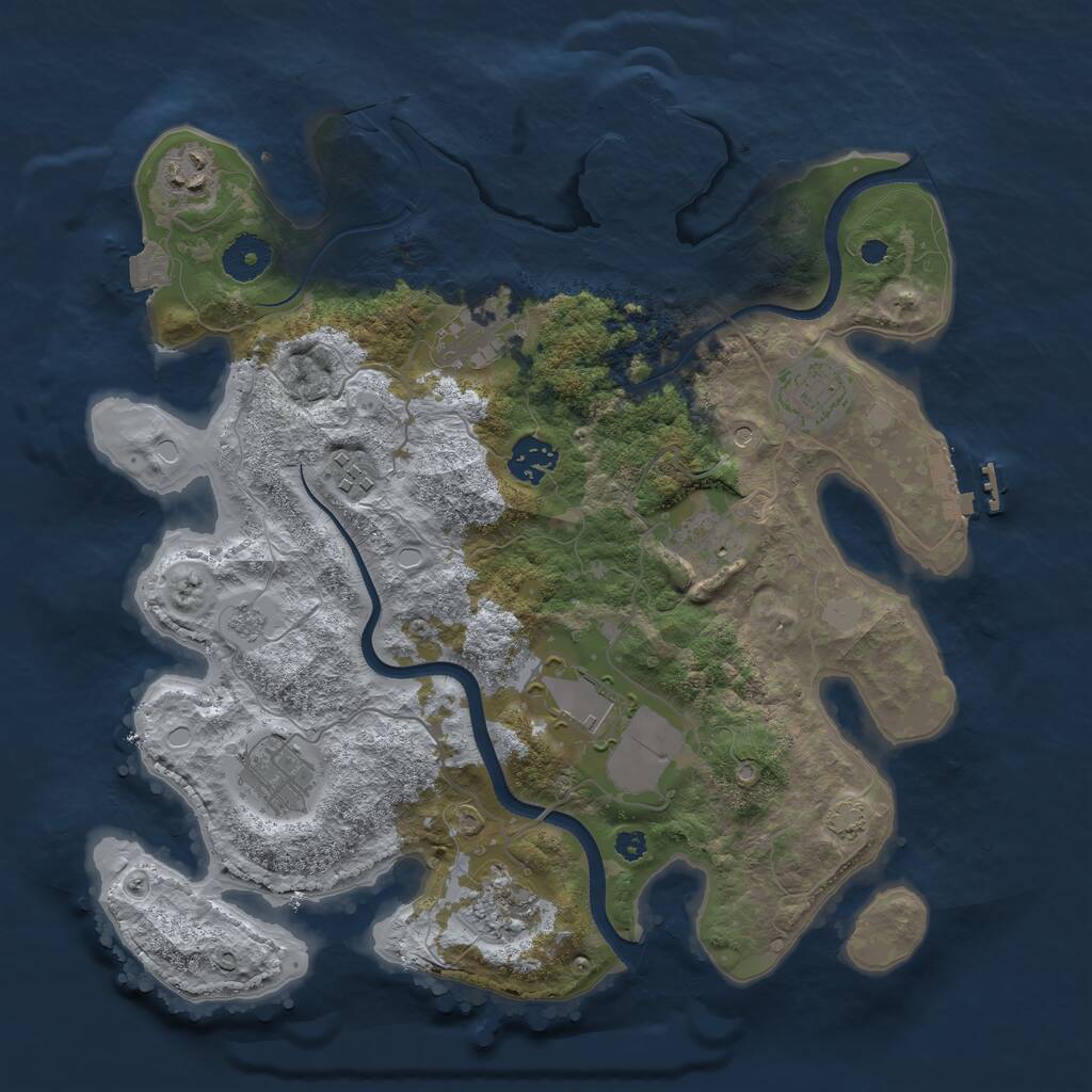 Rust Map: Procedural Map, Size: 3500, Seed: 152933303, 15 Monuments