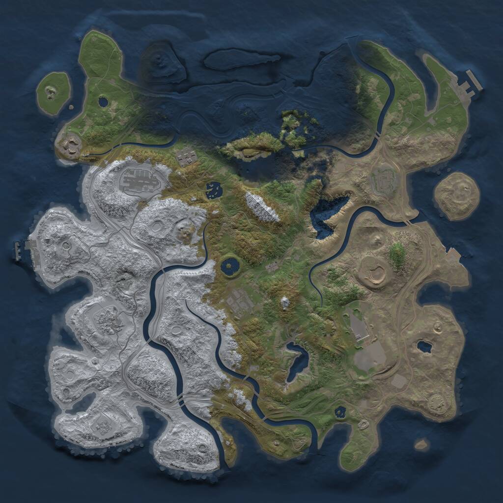 Rust Map: Procedural Map, Size: 4250, Seed: 283832967, 16 Monuments