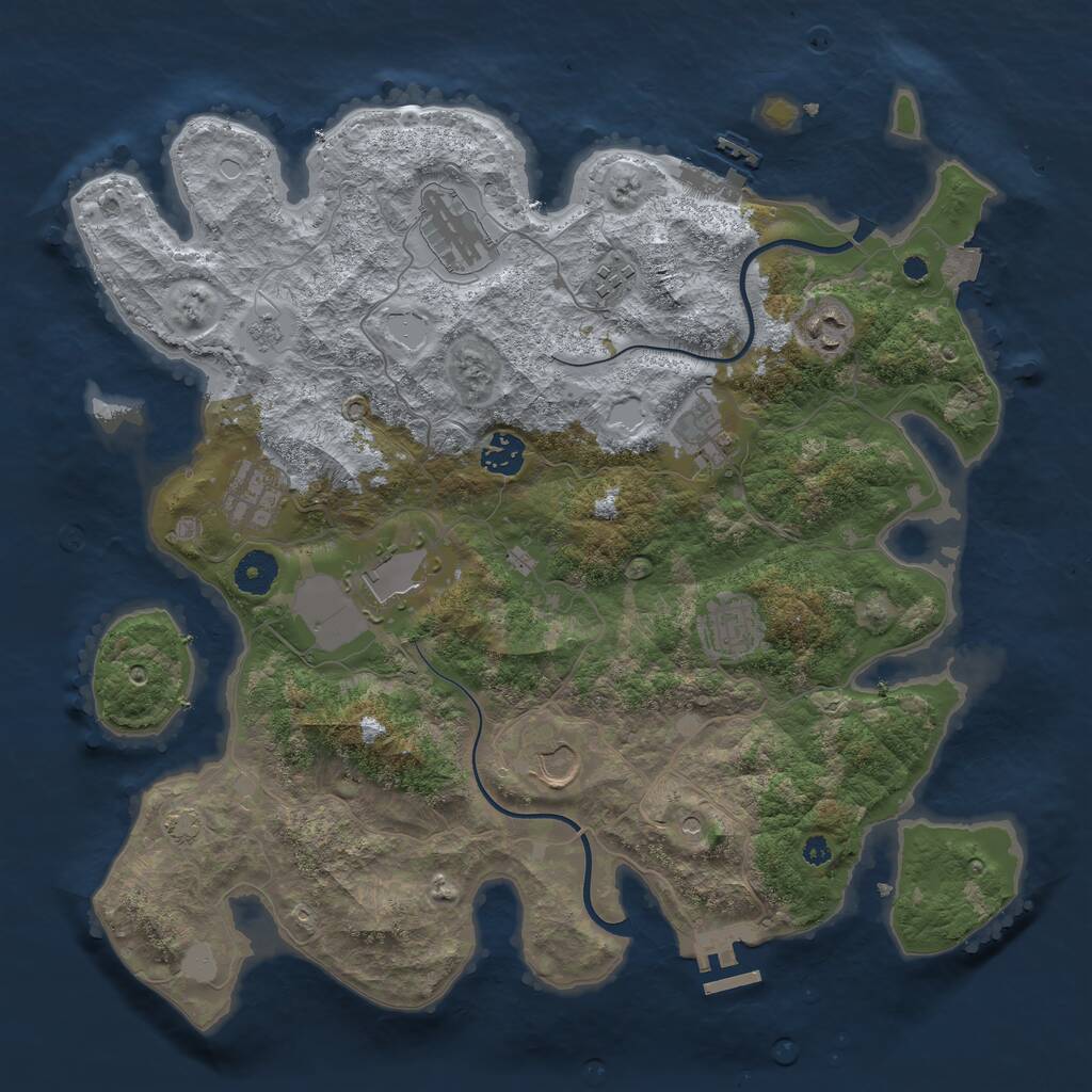 Rust Map: Procedural Map, Size: 3801, Seed: 49999, 15 Monuments