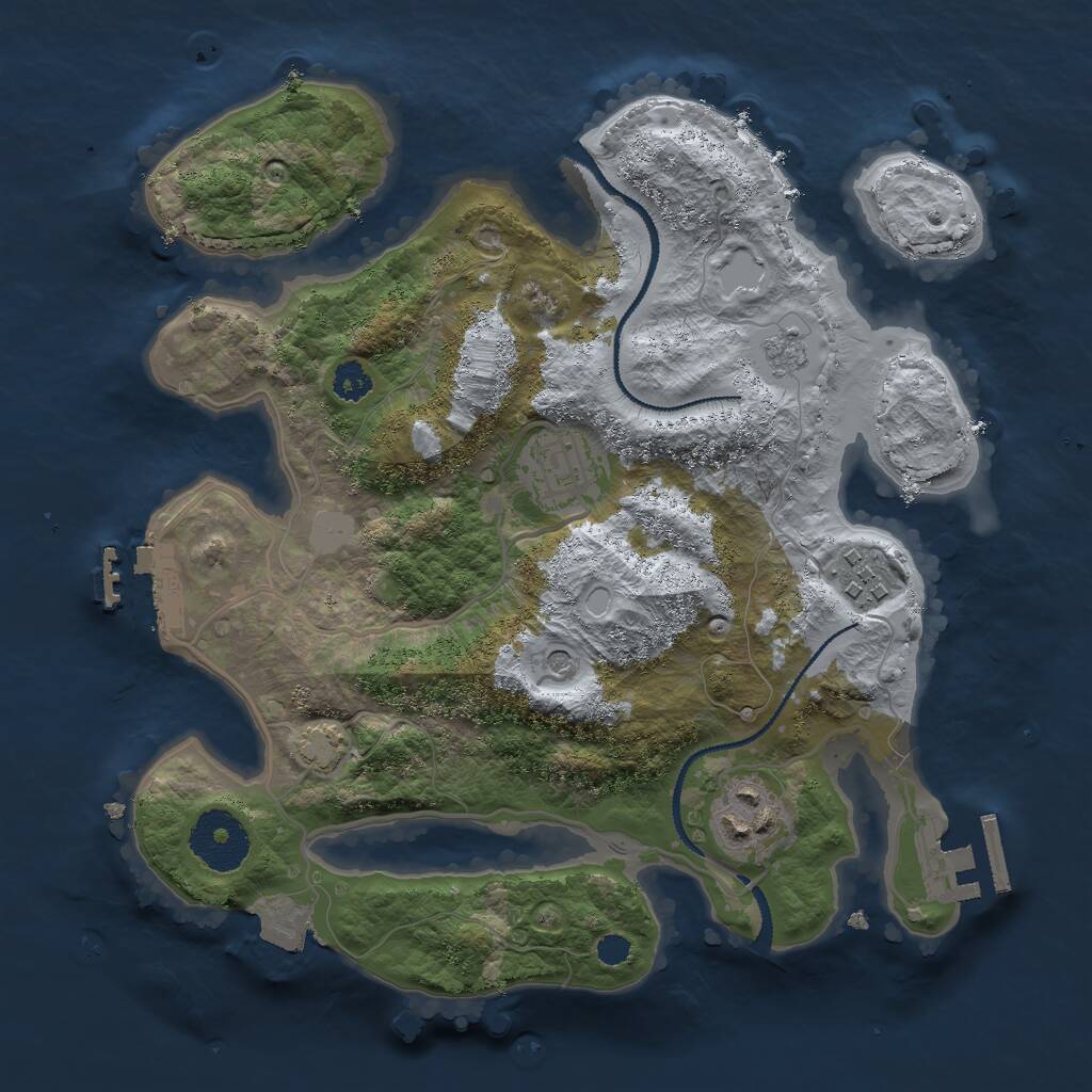 Rust Map: Procedural Map, Size: 2800, Seed: 436613515, 9 Monuments