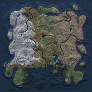 Thumbnail Rust Map: Procedural Map, Size: 4250, Seed: 870031704, 16 Monuments