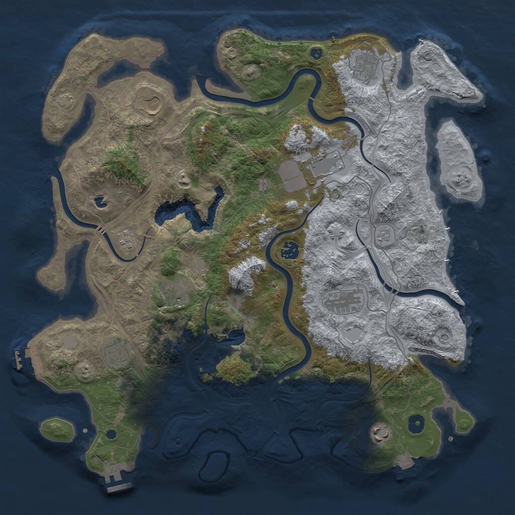 Rust Map: Procedural Map, Size: 4250, Seed: 1816392005, 15 Monuments