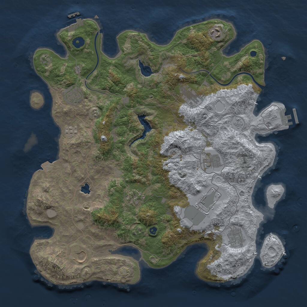 Rust Map: Procedural Map, Size: 4000, Seed: 1481637543, 15 Monuments