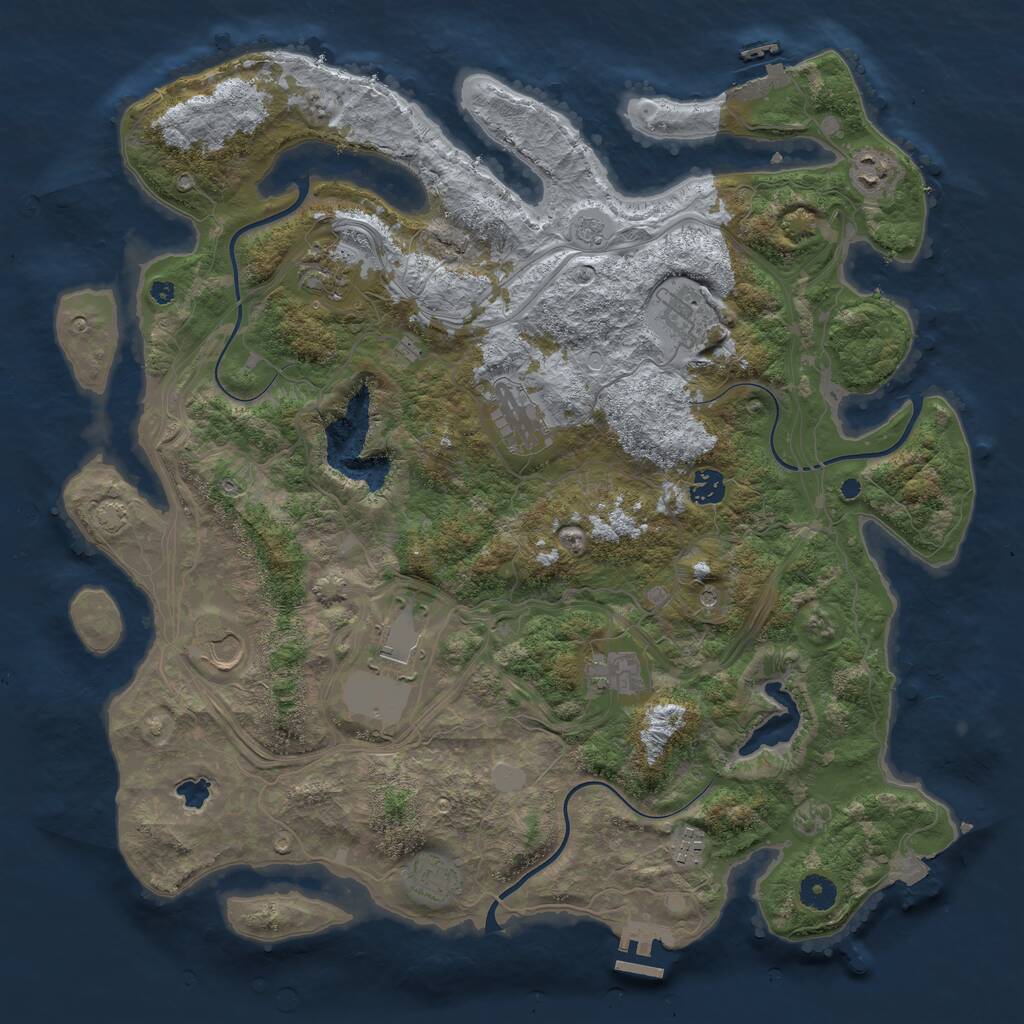 Rust Map: Procedural Map, Size: 4250, Seed: 248551036, 16 Monuments