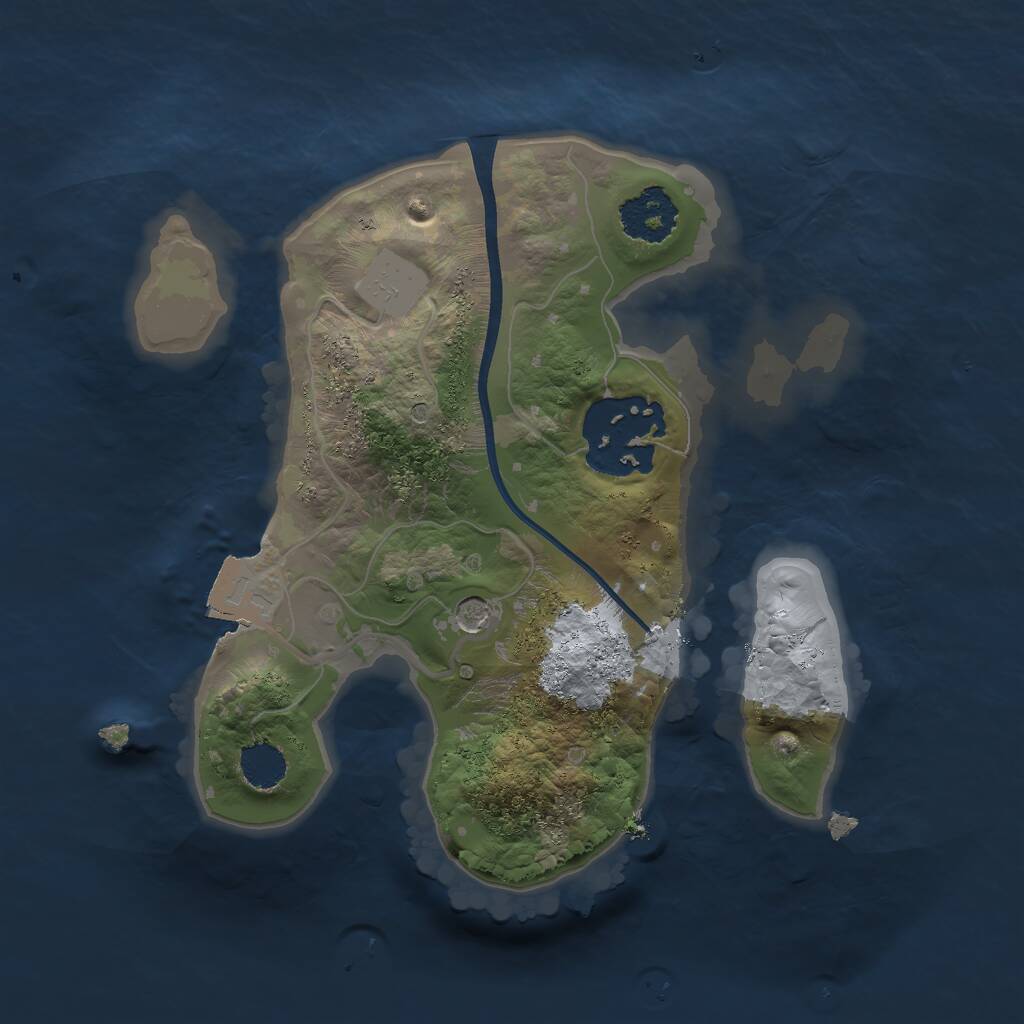 Rust Map: Procedural Map, Size: 1850, Seed: 1870929678, 3 Monuments