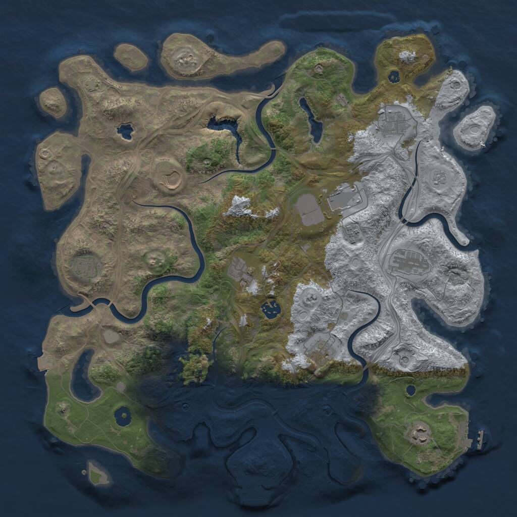 Rust Map: Procedural Map, Size: 4250, Seed: 1414431484, 16 Monuments