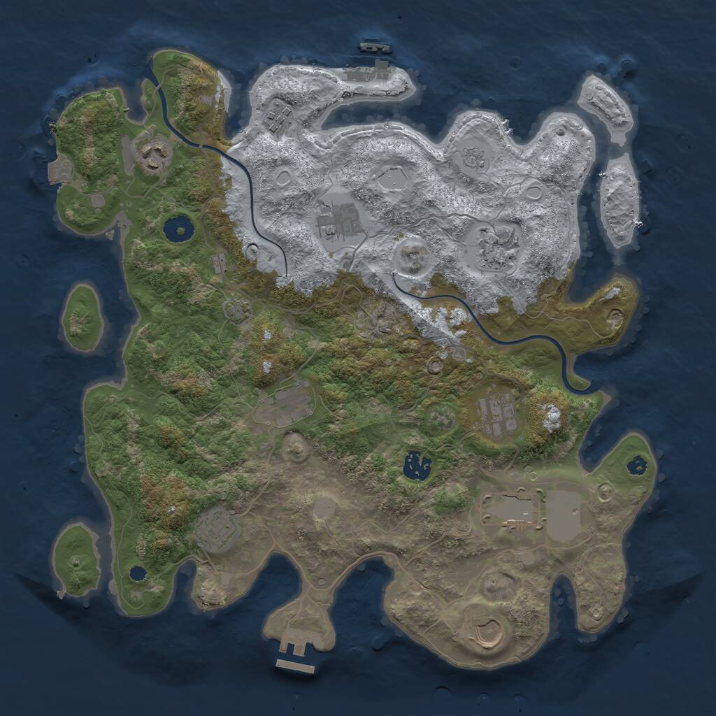 Rust Map: Procedural Map, Size: 3750, Seed: 274145056, 15 Monuments