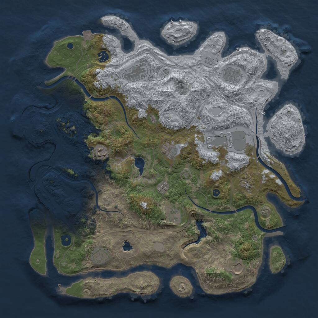 Rust Map: Procedural Map, Size: 4250, Seed: 761518784, 16 Monuments