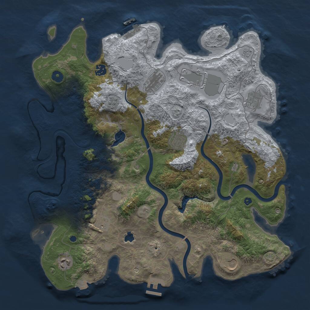 Rust Map: Procedural Map, Size: 4000, Seed: 339873036, 15 Monuments