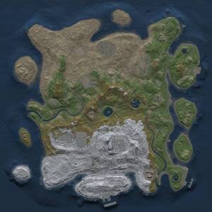 Thumbnail Rust Map: Procedural Map, Size: 3500, Seed: 579450556, 13 Monuments
