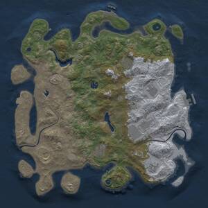Thumbnail Rust Map: Procedural Map, Size: 4000, Seed: 108380927, 13 Monuments