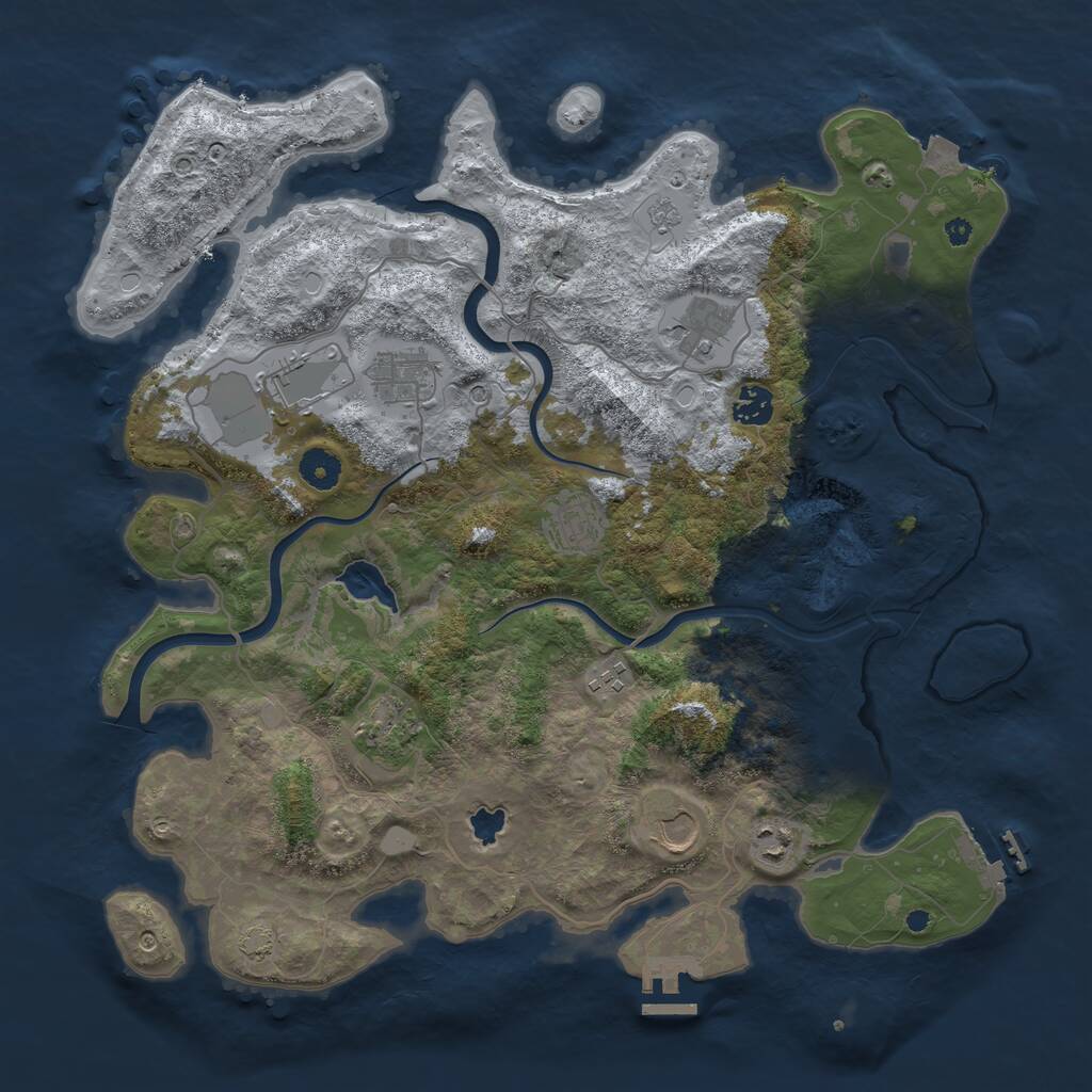 Rust Map: Procedural Map, Size: 4000, Seed: 1736265684, 15 Monuments