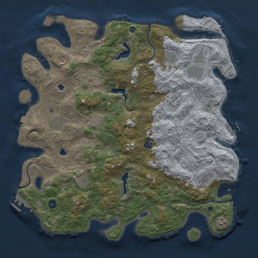 Rust Map: Procedural Map, Size: 4500, Seed: 1798415918, 16 Monuments