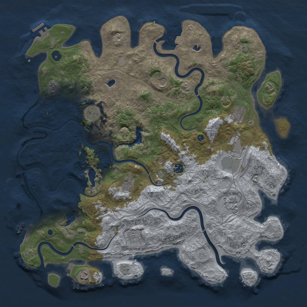 Rust Map: Procedural Map, Size: 4615, Seed: 481981, 16 Monuments